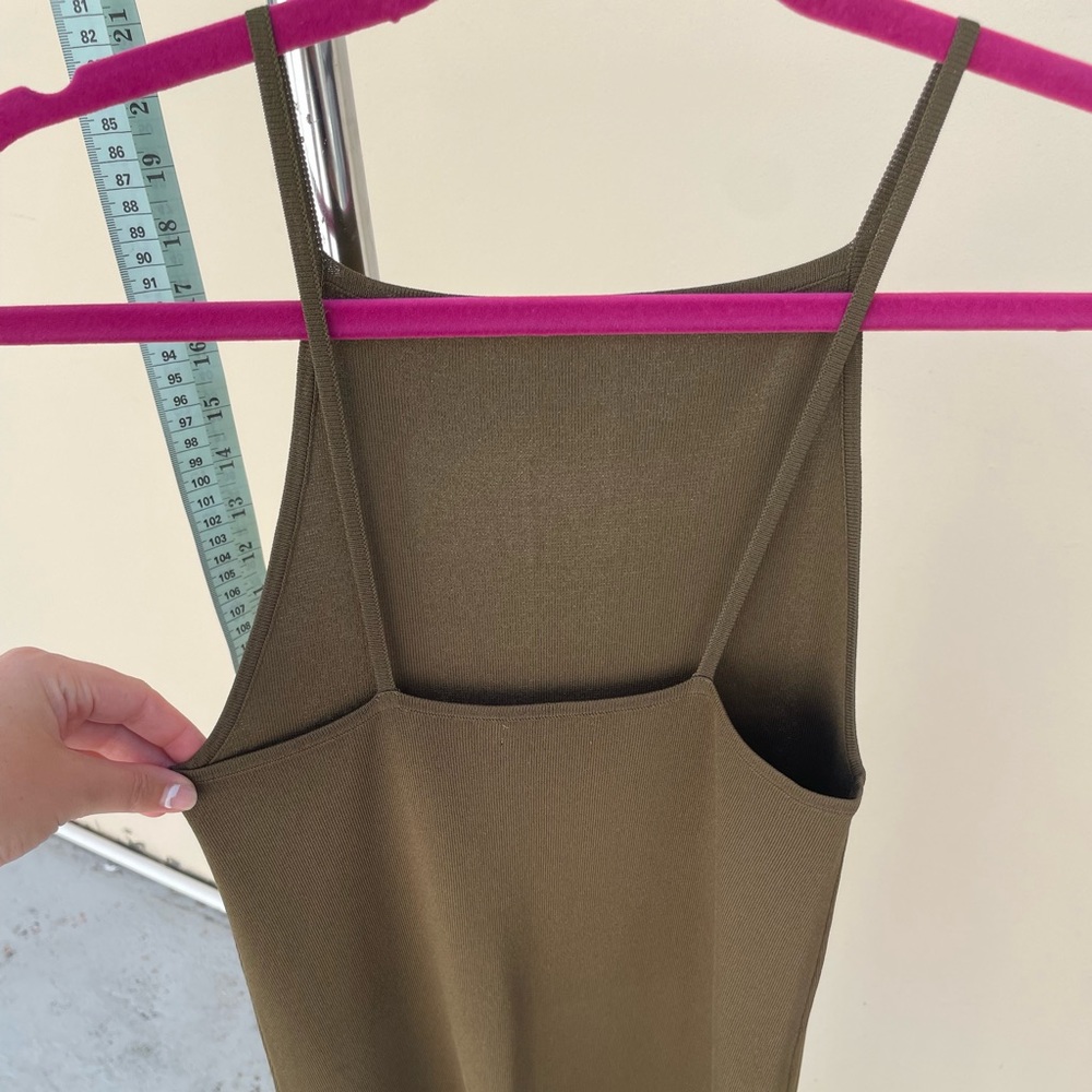 Massimo Dutti Green Knit Spaghetti Strap Slip Dress - Picture 10 of 14